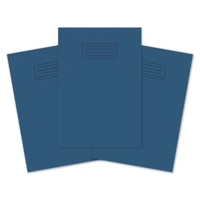 Image of indigo® A4 School Exercise Books Lined and Margin Pack of 3 (Dark Blue)