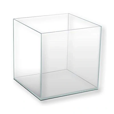 Image of Amtra Nanoscaping Aquarium Tank 15 Liters Extra Clear Glass Case 25x25x25 cm for Goldfish or as a Turtle Water Turtles with Shock Absorbing Mat Included