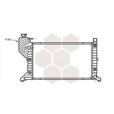 Image of 9015002400, 9015003100, 9015003300, A9015002400, A9015003100 Engine radiator VAN WEZEL 30002183 Aluminium 680mm 408mm 42mm Brazed cooling fins