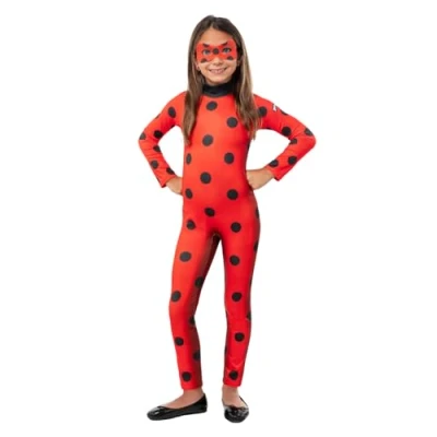 Image of Funidelia Ladybug costumes for girl Cartoons, Ladybug, Miraculous Costume kids accessory fancy dress &amp; props Halloween, carnival parties Size 7 9 years Red