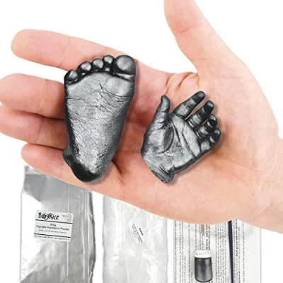 Image of Baby Casting Kit to Make 3D Hand and Foot Plaster Casts by BabyRice (Pewter)