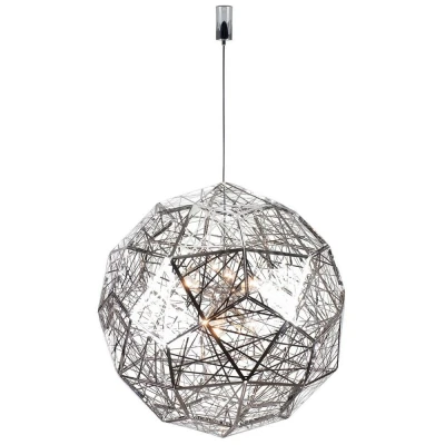 Image of Polyhedron Spherical Pendant Ceiling Light Chrome