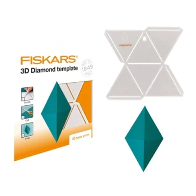Image of Fiskars 3D Paper Jewel, Diamond Stencil, For Creating Shapes, Plastic, White, 1059567