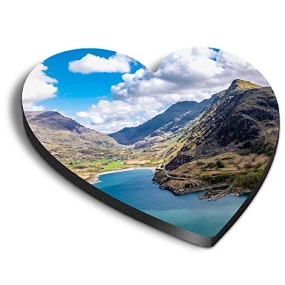 Image of 1 x Heart MDF Magnets Snowdonia National Park Wales UK Travel 24222