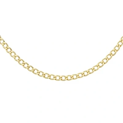 Image of Carissima Gold Unisex 9 ct Yellow 3 mm Triple Curb Chain Necklace of Length 46 cm/18 Inch