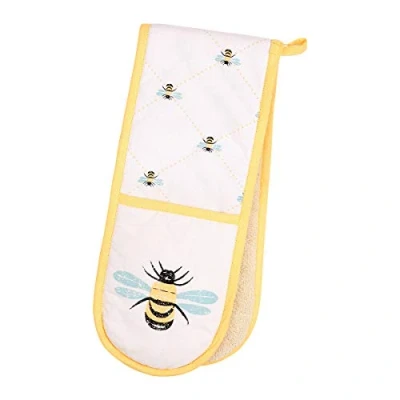 Image of Bees Knees Double Oven Glove Yellow