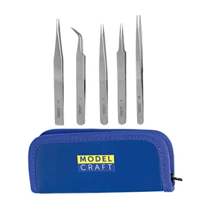 Image of Modelcraft PTW2185/S Tweezers, Blue, 5