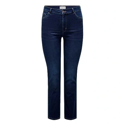 Image of ONLY CARMAKOMA Women&#039;s Caraugusta Hw Straight DNM Bj61 2 Noos Jeans, Dark Denim Blue, 44W x 32L