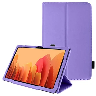 Image of TECHGEAR Leather Case for Samsung Galaxy Tab A7 10.4&quot; (SM T500 / T503 T505 T509) Premium PU Slim Folio Stand Smart Cover with Hand Strap, Auto Sleep/Wake [Purple]