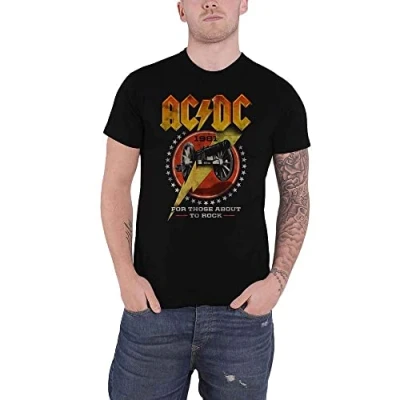 Image of AC/DC T Shirt for Those About to Rock 81 Band Logo Official Mens Black M