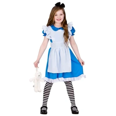 Image of Wicked Costumes Girls Classic Storybook Alice Fancy Dress Costume Small (3 4 years)