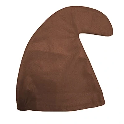 Image of jokeshop Garden Gnome Curly Hat Seven Dwarf/Dwarves Smurf Hats Fairytale Fancy Dress Costume (Brown)