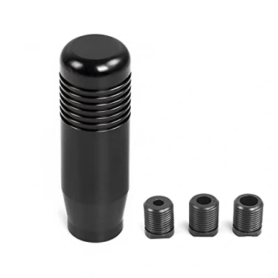 Image of muge racing Car Gear Shift Knob,Universal Aluminum Alloy Lever Knob Stick Head with 3 Adapters(Black)