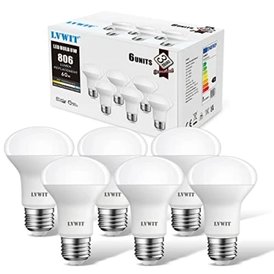 Image of R63 Reflector E27 LED Bulb, 6 Pack, LVWIT 8.5W Daylight White 6500K 806Lm 60W Replacement Non Dimmable Bulb