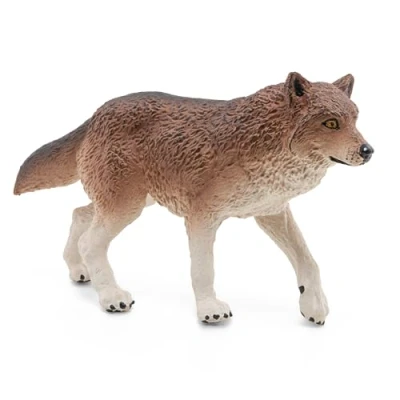 Image of Papo Hand painted Figurine Wild Animal Wolf 50283 Collectible Suitable for Boys and Girls From 3 years old, Multicoloured