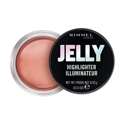 Image of Rimmel London Jelly Highlighter, Long lasting and Water Based Bouncy Formula for Dewy Skin Look, 10 Poppin&#039; Bottles (Light Gold), 7.75 ml