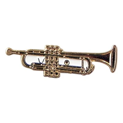Image of Music Instrument Gold Trumpet Metal Enamelled Pin Badge Lapel XJKB4 71