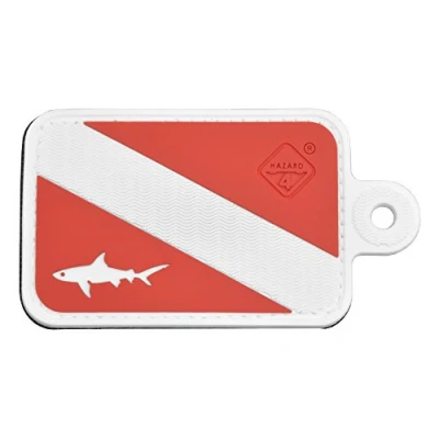 Image of HAZARD 4 Dive Shark Rubber Patch Red