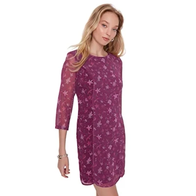 Image of Trendyol Women Mini Bodycon Fitted Woven Dress Burgundy