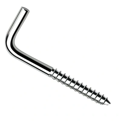 Image of 35mm L Shaped Hook Screws Right Angle (Pack of 50) Zinc Plated Self Tapping 90 Degre Bend Wood Screw, Dresser, Cloth Dryer Square Hooks, Shouldered Wall Hanger, Cup, Picture 3x35 mm