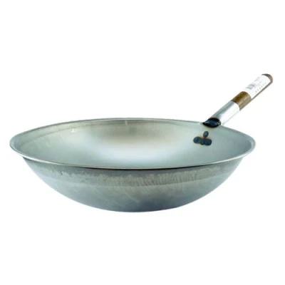 Image of Hancock London Wok 14&quot; (36cm) Rolled Edge Round Based Carbon Steel