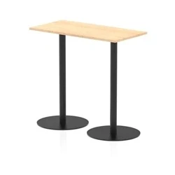 Image of Italia 1200 x 600mm Poseur Rectangular Table Maple Top 1145mm High Black Leg