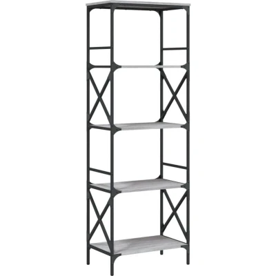 Image of vidaXL Bookcase 5 Tier Grey Sonoma 59x35x171 cm Engineered Wood