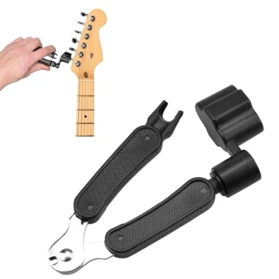 Image of 1 Pcs Guitar String Winder Cutter and Bridge Pin Puller,3 in Multifunctional Cutter,Guitar Puller Instrument Repairing For (Black)