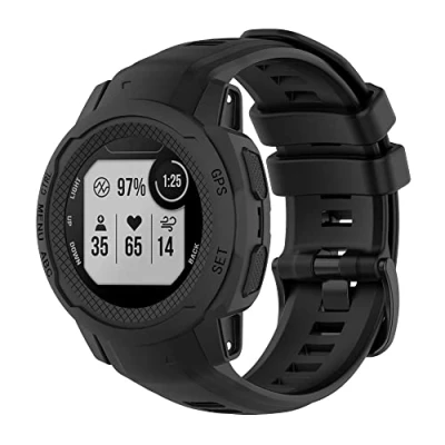 Image of Watch Strap for Garmin Instinct 2s,Silicone Sport Replacement Smart Band,Wristband Accessories (black)