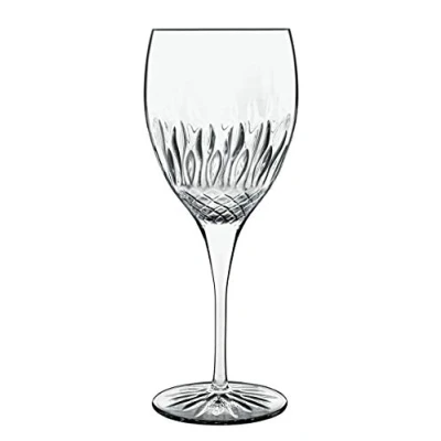 Image of Luigi Bormioli Red Wine Glasses Set of 4 Diamante Crystal 520ml, Ultra Clear &amp; Durable Dishwasher Safe Glassware with Titanium Reinforced Stems, Gift Box Included, Made In Italy