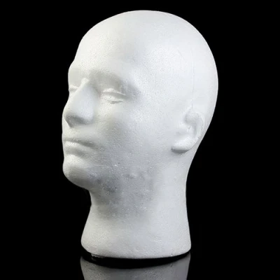 Image of SpirWoRchlan Male Mannequin Styrofoam Foam Manikin Head Model Wig Glasses Hat Display Stand White