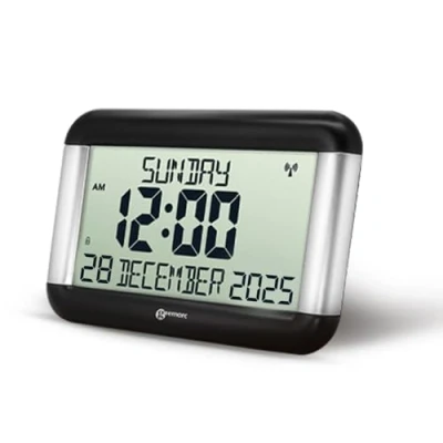 Image of Day Clock The Easy to read &amp; Self setting Geemarc Viso8 Ideal for People Living with Dementia or Alzheimer&#039;s Battery Operated No Backlight UK Version