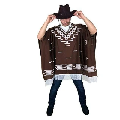 Image of Cowboy Wild West Mexican Poncho Male Fancy Dress One Size