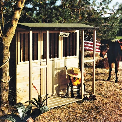 Image of 6&#039; x Shire Jailhouse Kids Wooden Playhouse (1.79m 1.79m)