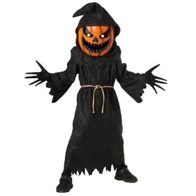 Image of Morph, Evil Pumpkin Costume Boys Scary Halloween Costumes For Boys, Kids, Grim Reaper Kids 10 12 Years