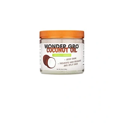 Image of Coconut Oil Hair Grease Styling Conditioner, 12 fl oz adds Shine Prevents Breakage &amp; Split Ends by Wonder Gro