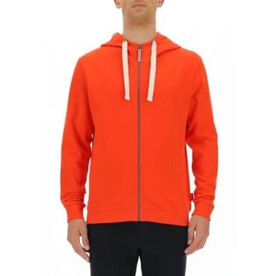 Image of CITROËN O102941 R434 HOODED Sweatshirt FULL ZIP Vintage Logo Sleeve Print W/Side Pockets C23W Men&#039;s Fiery Red Size XL