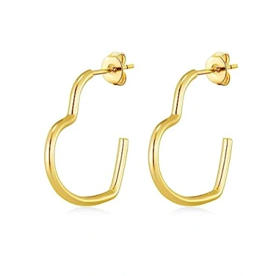 Image of Philip Jones Gold Plated Heart Hoop Earrings