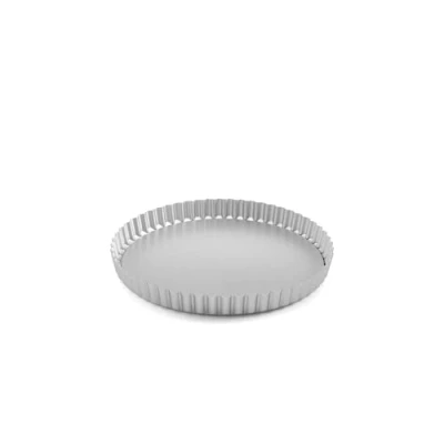 Image of Chabrias Ltd Professional Silver Aluminium Loose Base Fluted Flan Tin, Tart and Quiche Tin (6&quot;)