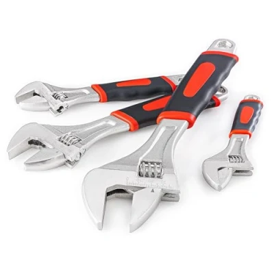 Image of Navegando Adjustable Spanner Set, 4 Piece Wrench with Reversible Wide Opening Jaws Soft Grip Handles, Ideal for DIY and Professional Use