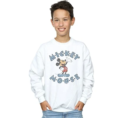 Image of Disney Boys Mickey Mouse Dash Sweatshirt White 3 4 Years