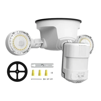 Image of SANSI 15W LED Security Lights Outdoor Motion Sensor, 2000LM 5000K IP65 Waterproof Adjustable Dual Head Floodlight with PIR 180 Detection Angle, 50Ft Range (Mains Powered)