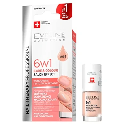 Image of Eveline Nail Therapy Professional 6in1 Care &amp; Colour Salon Effect Total Action Nude 5ml