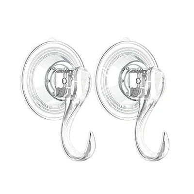 Image of Yesmin 2 Pack Suction Hooks Powerful Push and Lock Vacuum Multi Purpose Hanger Strong Cup Holds Up to 3KG for Kitchen Bathroom