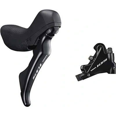 Image of Shimano 105 ST R7020 hydraulic disc STI set, flat mount calliper, left rear, black