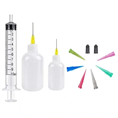 Image of Dispensers Applicator Bottles And Syringe Set, 30/50ml Dispensing With Funnel Needles for DIY Quilling, Acrylic Painting, Oiler Bottle, Craft, Artwork Hobbies