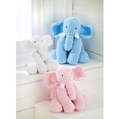 Image of King Cole Super Yummy Knitting Pattern Stuffed Elephant Toys (9185)
