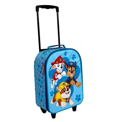 Image of Undercover Licensed Children&#039;s Trolley Spacious Main Compartment Ideal Travel Companion Adjustable and fixable Telescopic Pole, Multicoloured, 38 x 27 13,50 cm, Paw Patrol