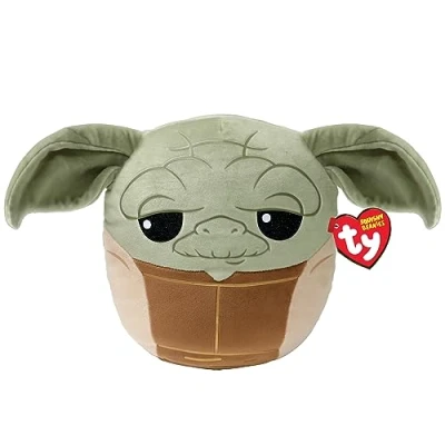 Image of TY Star Wars Yoda Squish A Boo 10 Inches Licensed Squishy Beanie Baby Soft Plush Toys Collectible Cuddly Stuffed Teddy