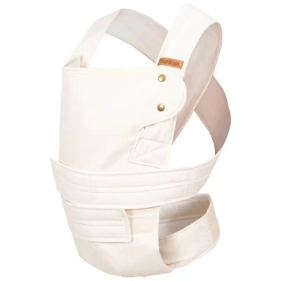 Image of marsupi Baby Carrier for Newborns from Birth up to 15kg, Lightweight and Compact with Sturdy Velcro System, Organic Cotton Classic/Ecru Size XL